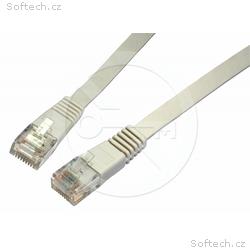 Solarix patch kabel plochý CAT5E UTP LSOH 3m šedý 