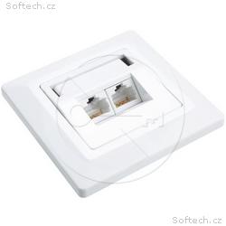 Solarix zásuvka CAT5E UTP 2 x RJ45 pod omítku bílá