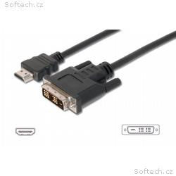 Digitus HDMI, A na DVI připojovací kabel, 2x stíně