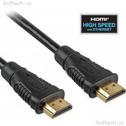 PremiumCord HDMI High Speed + Ethernet kabel, zlac