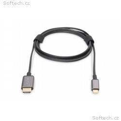 Digitus USB-C - HDMI kabelový adaptér, 1,8 m 4K, 3