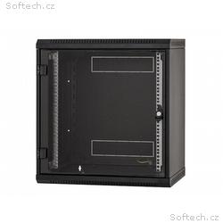 Nástěnný rack RUA 9U, 600mm odn.boč.+perf.dv.černý