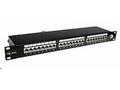 Solarix Patch panel 24 x RJ45 CAT6 STP černý 1U