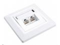Solarix zásuvka CAT6 UTP 2 x RJ45 pod omítku bílá 
