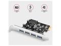 AXAGON PCEU-430RS, PCIe řadič, 4x USB 5Gbps port, 