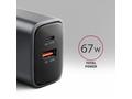 AXAGON nabíječka do sítě 67W, ACU-PQ67, 1x USB-C, 