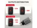 AXAGON ACU-PQ67D GaN nabíječka do sítě 67W, USB-A 