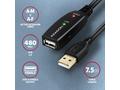 AXAGON ADR-207, USB 2.0 A-M -> A-F aktivní prodluž