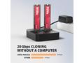 AXAGON ADSA-M2C22L, USB-C 20Gbps dokovací stanice 