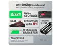 AXAGON EEM2-40G, USB-C 40Gbps externí box pro M.2 