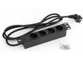 TRITON 10" rozvodný panel 4x230V DIN- 2m, černý