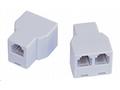 Dvojspojka RJ11, 1x6p4c, 2x6p4c - telefonní