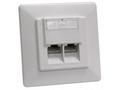Zásuvka STP 2x RJ45 Cat5E, duální svorkovnice, pod