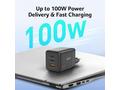 Acer 100W GaN charger - Black, 3 nabíjecí porty: 2