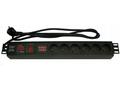 XtendLan 19" rozvodný panel 6x 230V, ČSN, vypínač,