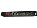 19" rozvodný panel LEXI-Net 7x230V, ČSN, vypínač, 