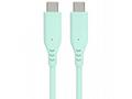 PremiumCord silikonový USB-C 60W, tyrkysový, 1.5m