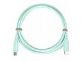 PremiumCord silikonový USB-C 60W, tyrkysový, 1.5m