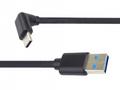 PremiumCord USB C-USB A, zahnutý, černý, 50 cm