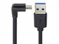 PremiumCord USB C-USB A, zahnutý, černý, 50 cm