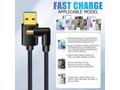 PremiumCord USB C-USB A, zahnutý, černý, 50 cm