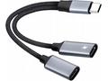 PremiumCord USB-C redukce 2-in-1 pro audio sluchát