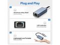 PremiumCord Adaptér USB-C a USB-A na Gigabit 10, 1
