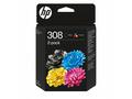 HP 308 Black, Tri-Color Ink Cart Combo pack