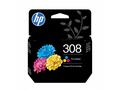 HP 308 - Žlutá, azurová, purpurová - originální - 