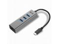 i-tec USB-C Metal 3-portovy HUB s Gigabit Ethernet
