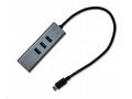 i-tec USB-C Metal 3-portovy HUB s Gigabit Ethernet
