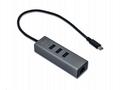 i-tec USB-C Metal 3-portovy HUB s Gigabit Ethernet