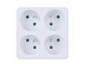 Solight rozbočka, 4 x 10A, dětská pojistka, bílá