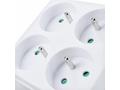 Solight rozbočka, 4 x 10A, dětská pojistka, bílá