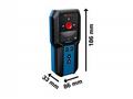 Bosch GMS 120-27 detektor, 2× baterie 1,5 V LR6 (A