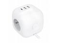 Solight 3z + USB A+C prodlužovací přívod - kostka,