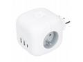 Solight rozbočka kostka, 3x 16A + USB A+C, bílá, v