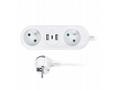 Solight 2z + USB A+C 17W, cestovní prodlužovací př