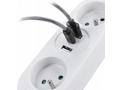 Solight 2z + USB A+C 17W, cestovní prodlužovací př