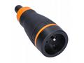 Solight zásuvka do vlhka, přímá, IP40, černá-oranž