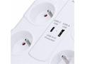 Solight přepěťová ochrana, 8z, USB A+C, 2m, bílá