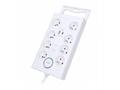 Solight přepěťová ochrana, 8z, USB A+C, 2m, bílá