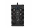 Solight přepěťová ochrana, 8z, USB A+CA, 2m, černá