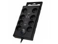 Solight přepěťová ochrana, 8z, USB A+CA, 2m, černá