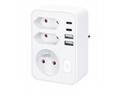 Solight rozbočka, 1x 16A + 2x 2,5A, 2xUSB A+C, bíl