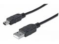 MANHATTAN Kabel USB 2.0 A-mini B propojovací 1,8m