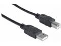 MANHATTAN Kabel USB 2.0 A-B propojovací 3m, černý