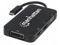 MANHATTAN Dokovací stanice USB-C 4v1, 1xDP, 1xHDMI