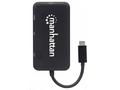 MANHATTAN Dokovací stanice USB-C 4v1, 1xDP, 1xHDMI