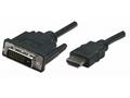 Manhattan kabel HDMI na DVI-D, Dual Link, 1m, čern